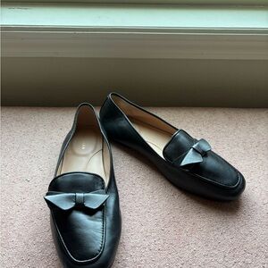 Cole Haan Black Loafers with Bow Detail